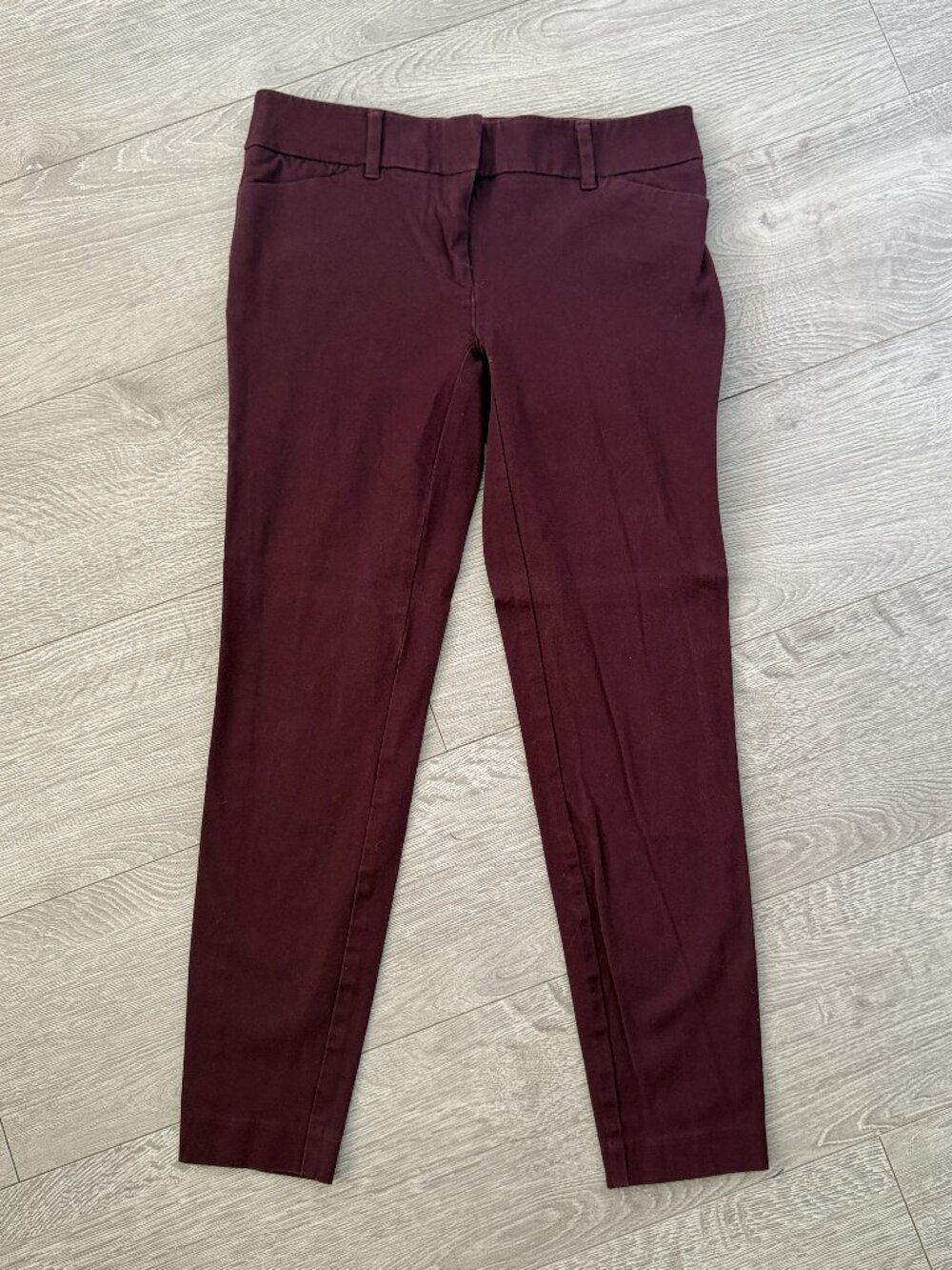 New York & Company Stretch Slim Ankle Pants Burgundy Size 2